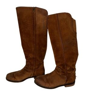Franco Sarto Chandra Riding Boots Women’s 7.5 Knee High Cognac Leather